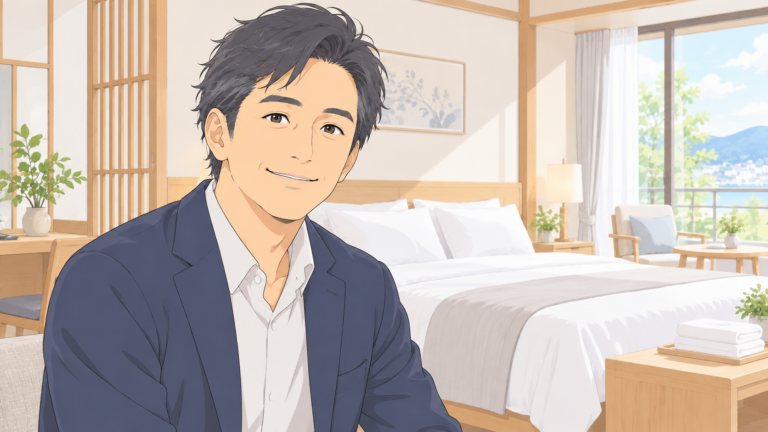 兵庫県で民泊を運営されるA様のイメージイラスト